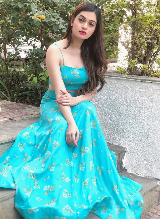 Paint me blue printed lehenga