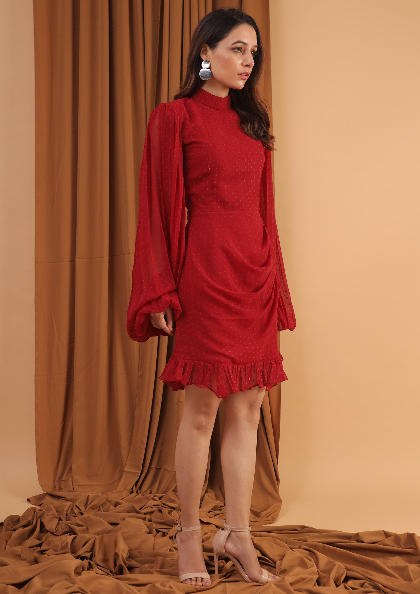 Barn red statement dress