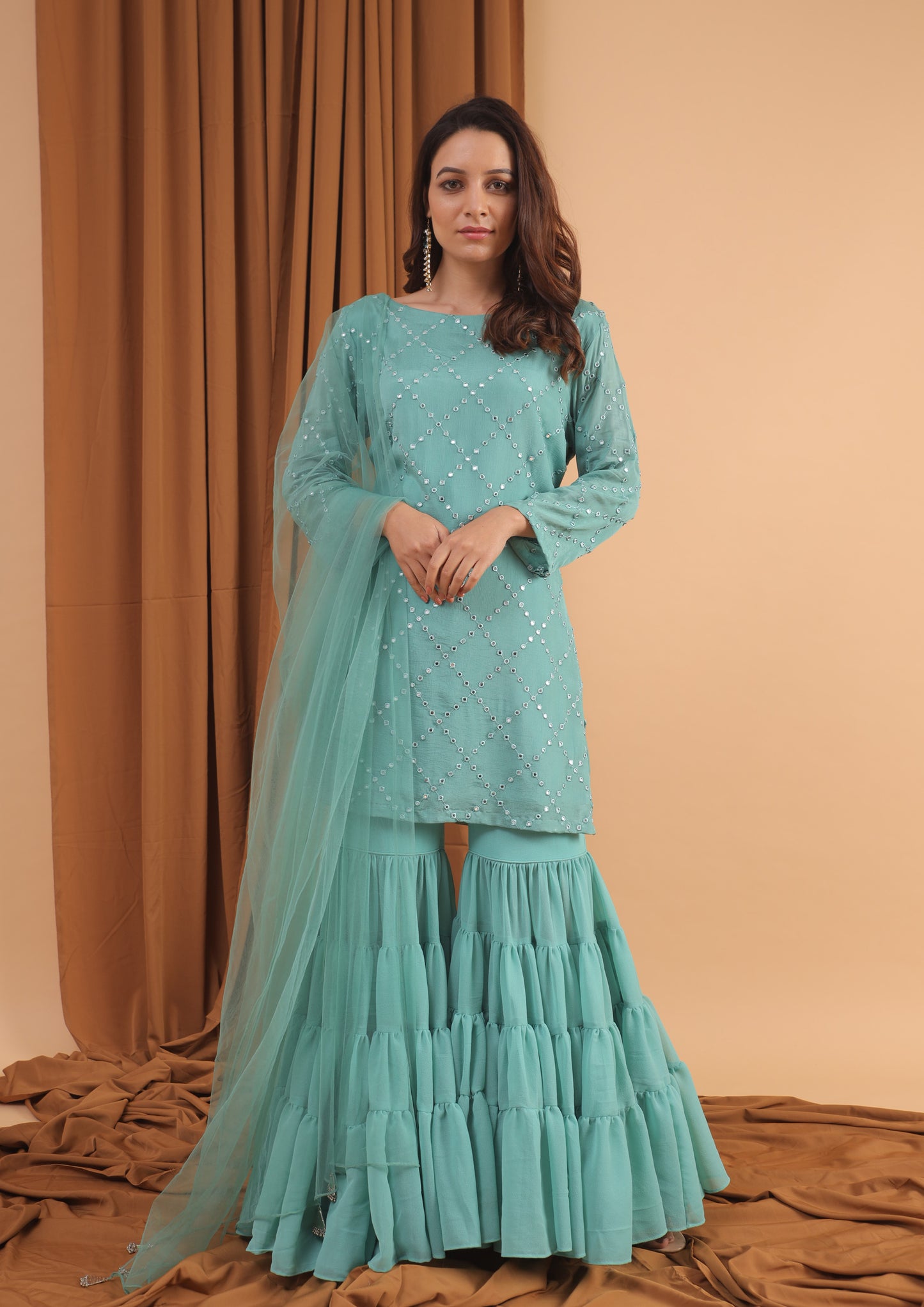 Jade green kurta set
