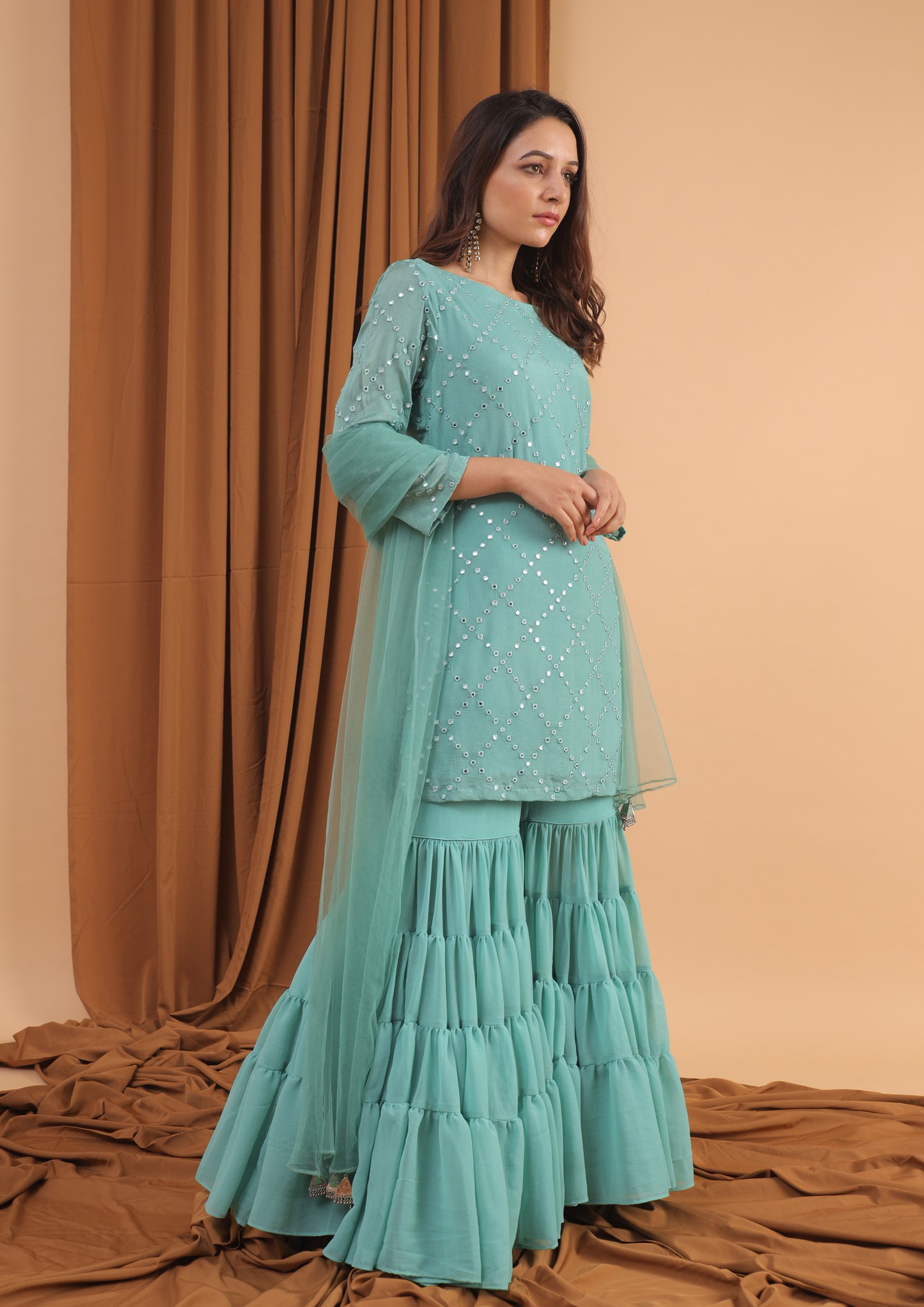 Jade green kurta set