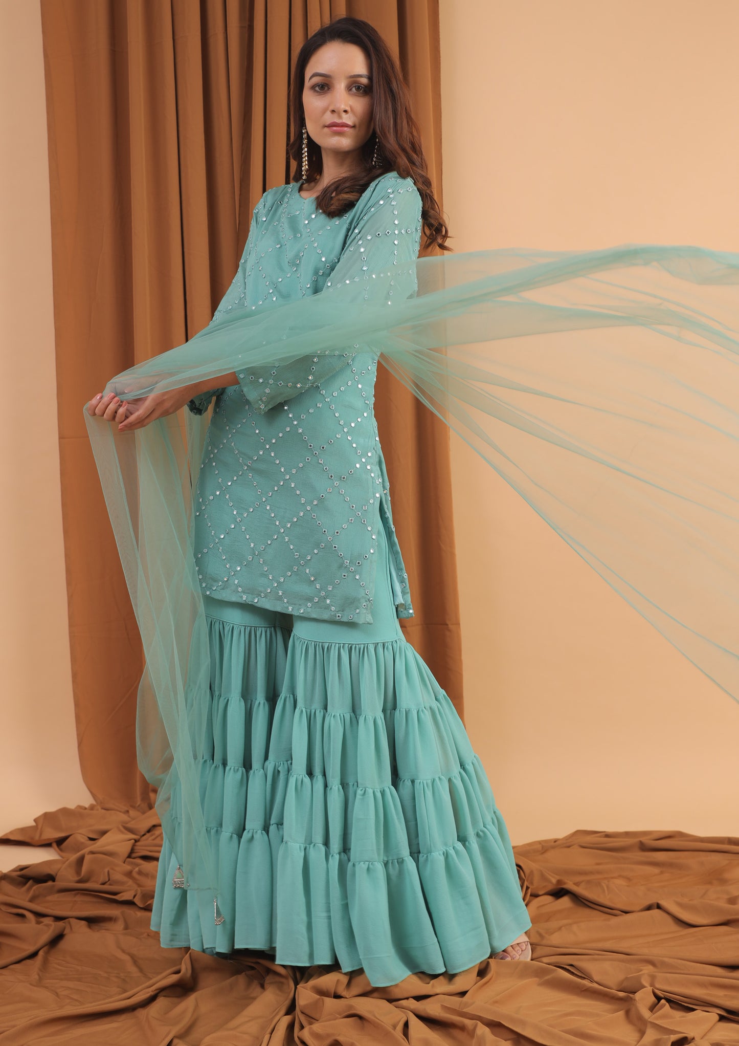 Jade green kurta set