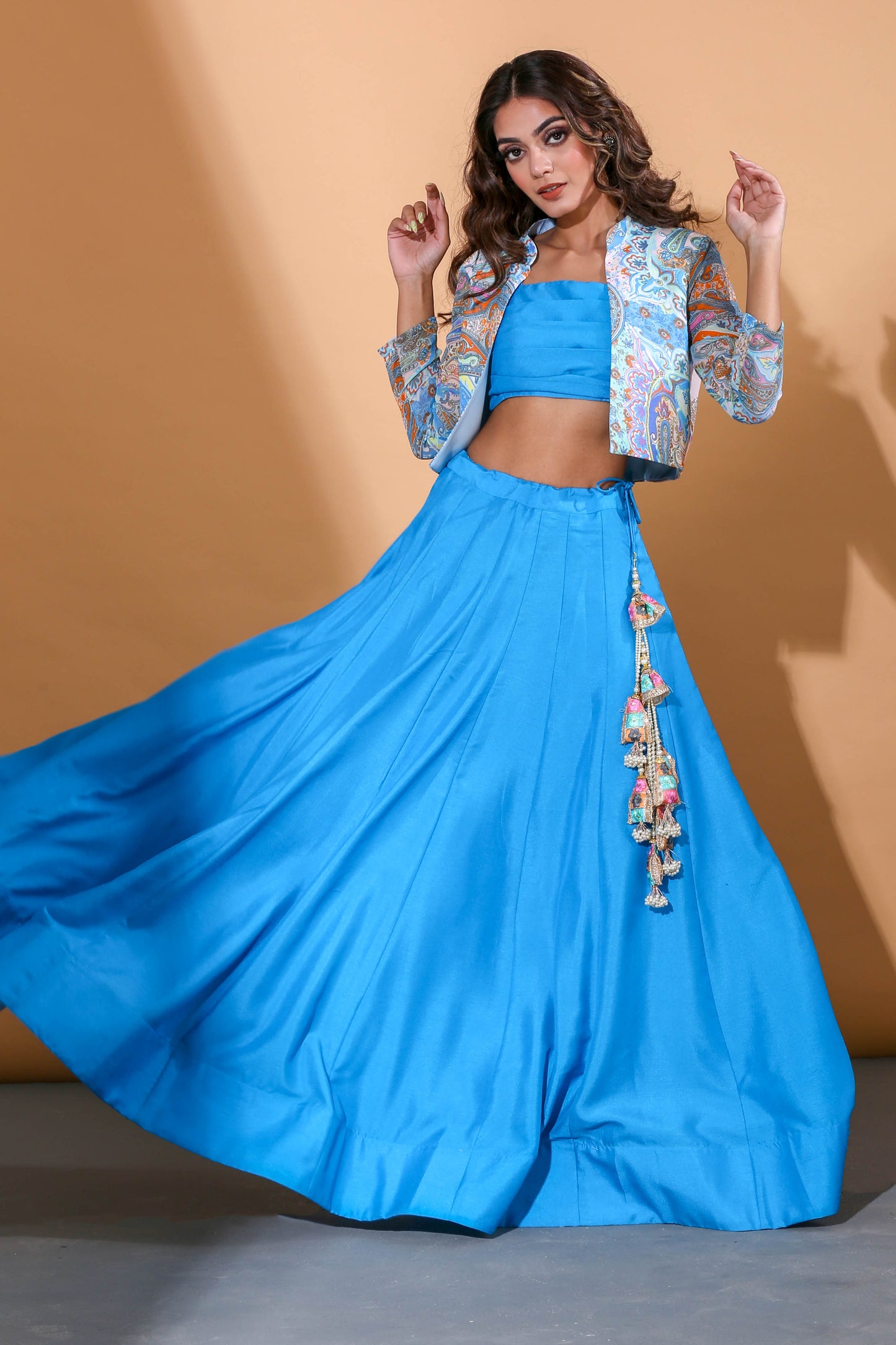 Adhikam- Paisley printed lehenga set