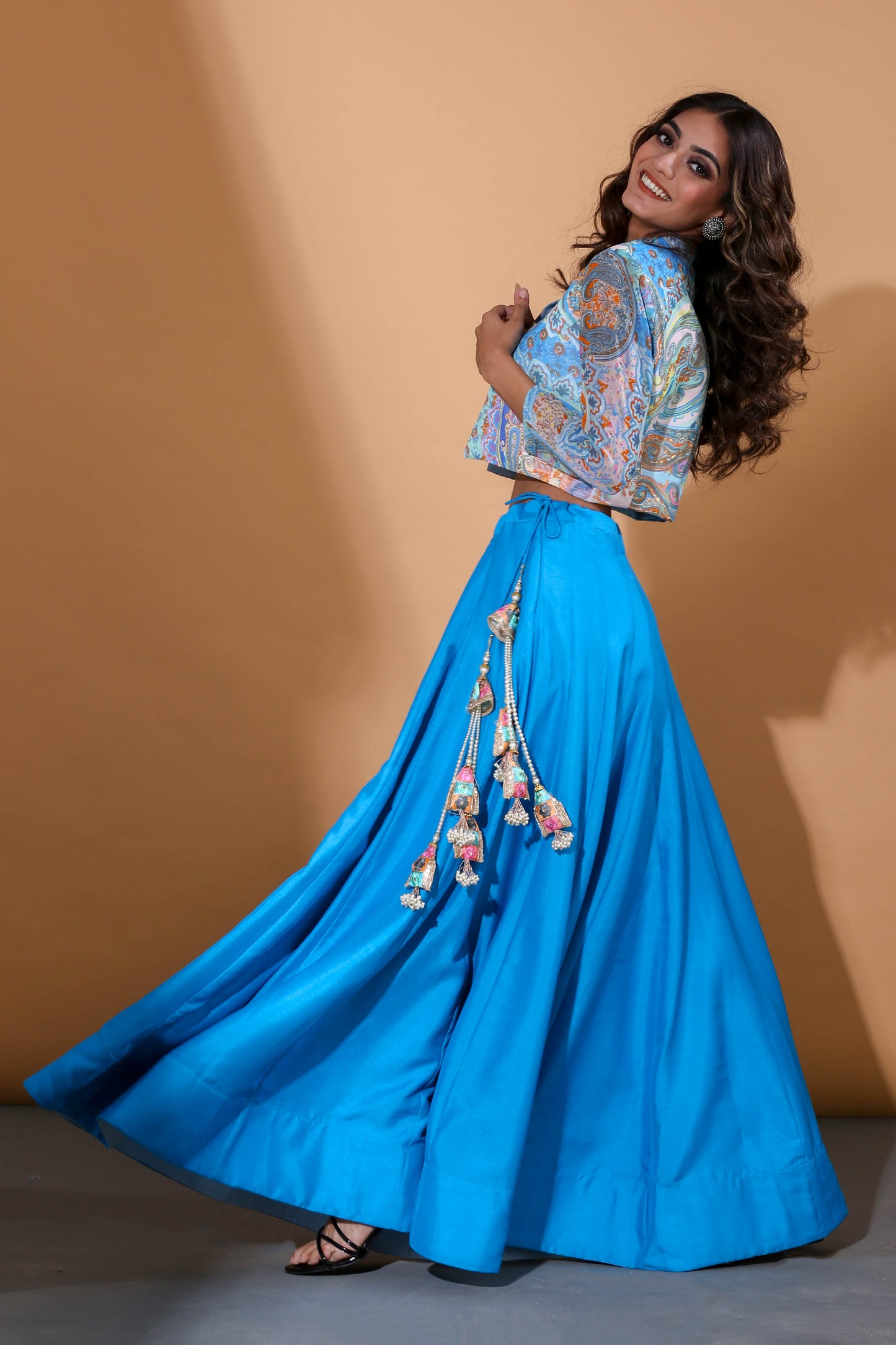 Adhikam- Paisley printed lehenga set