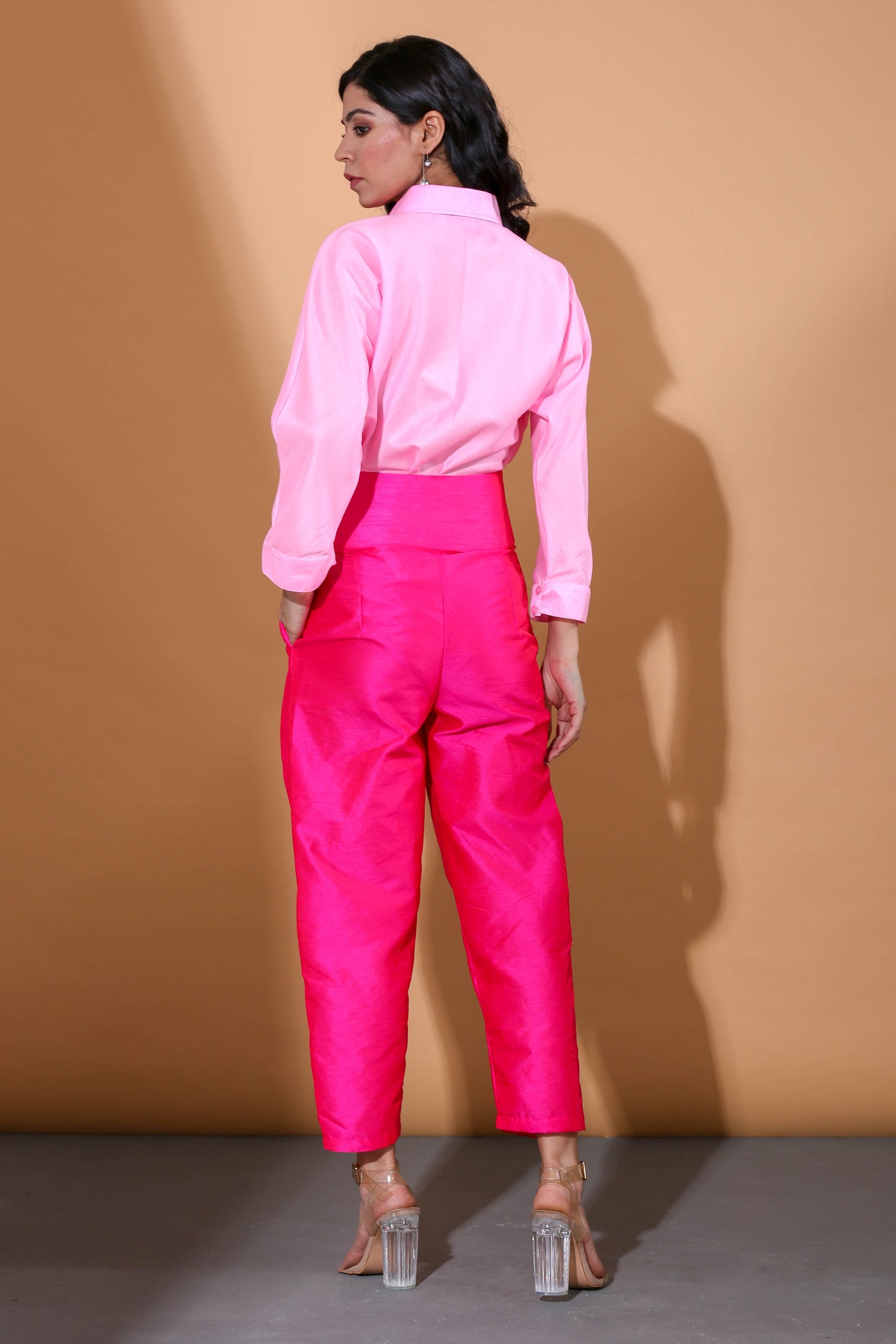 Adhikam- Monochromatic neon pink formal set