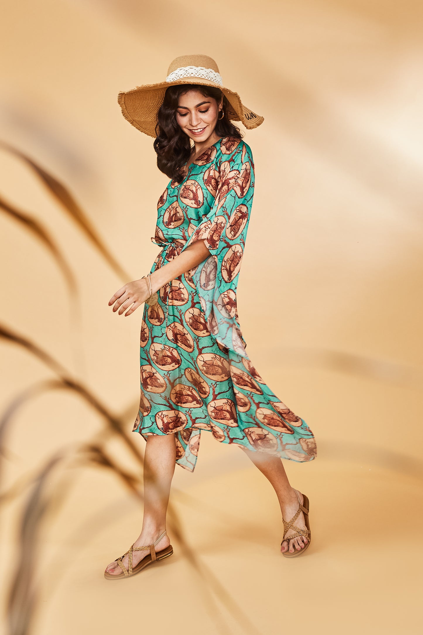 Aqua blue Printed kaftan