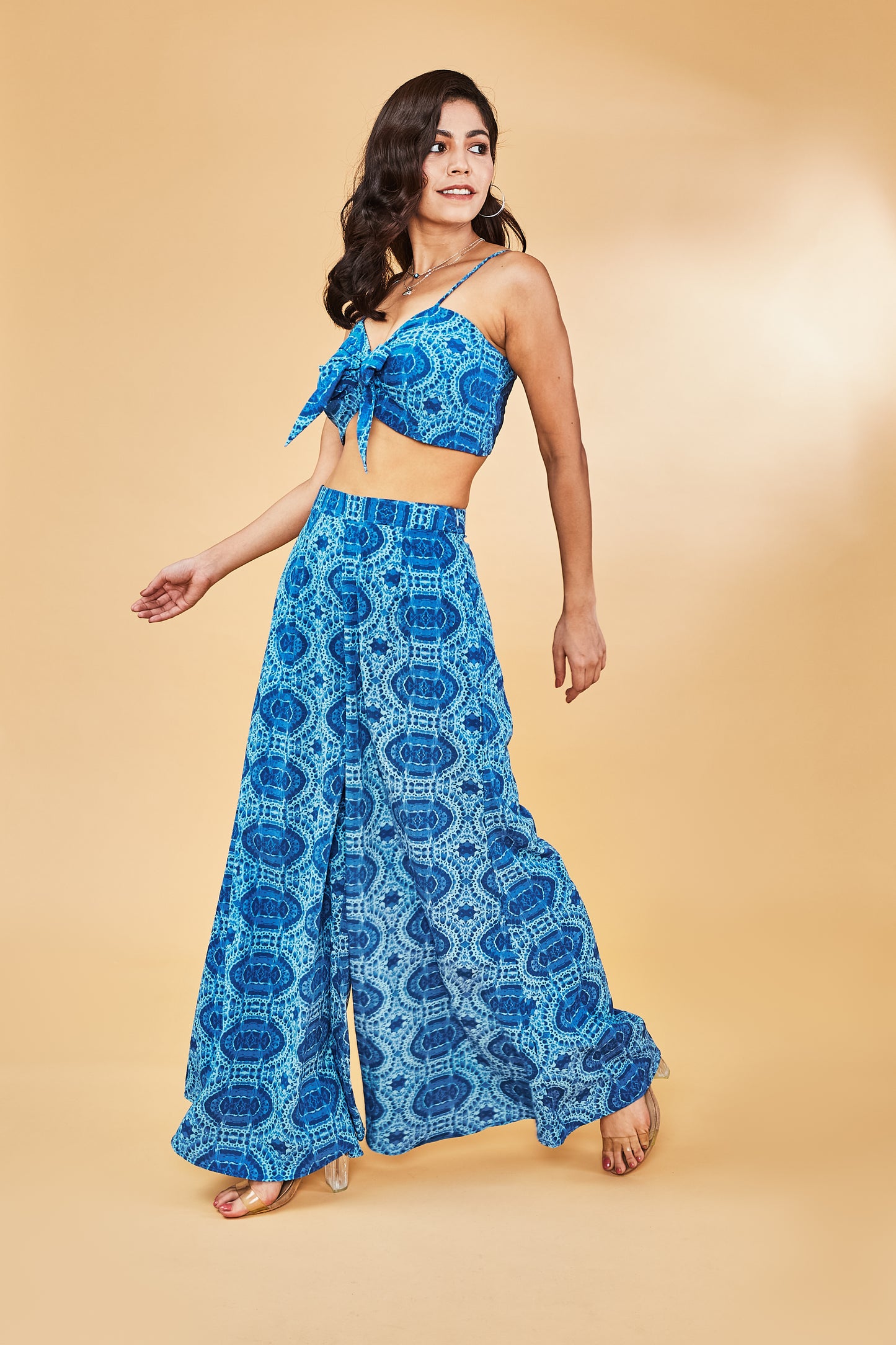 Blue tie me up top set