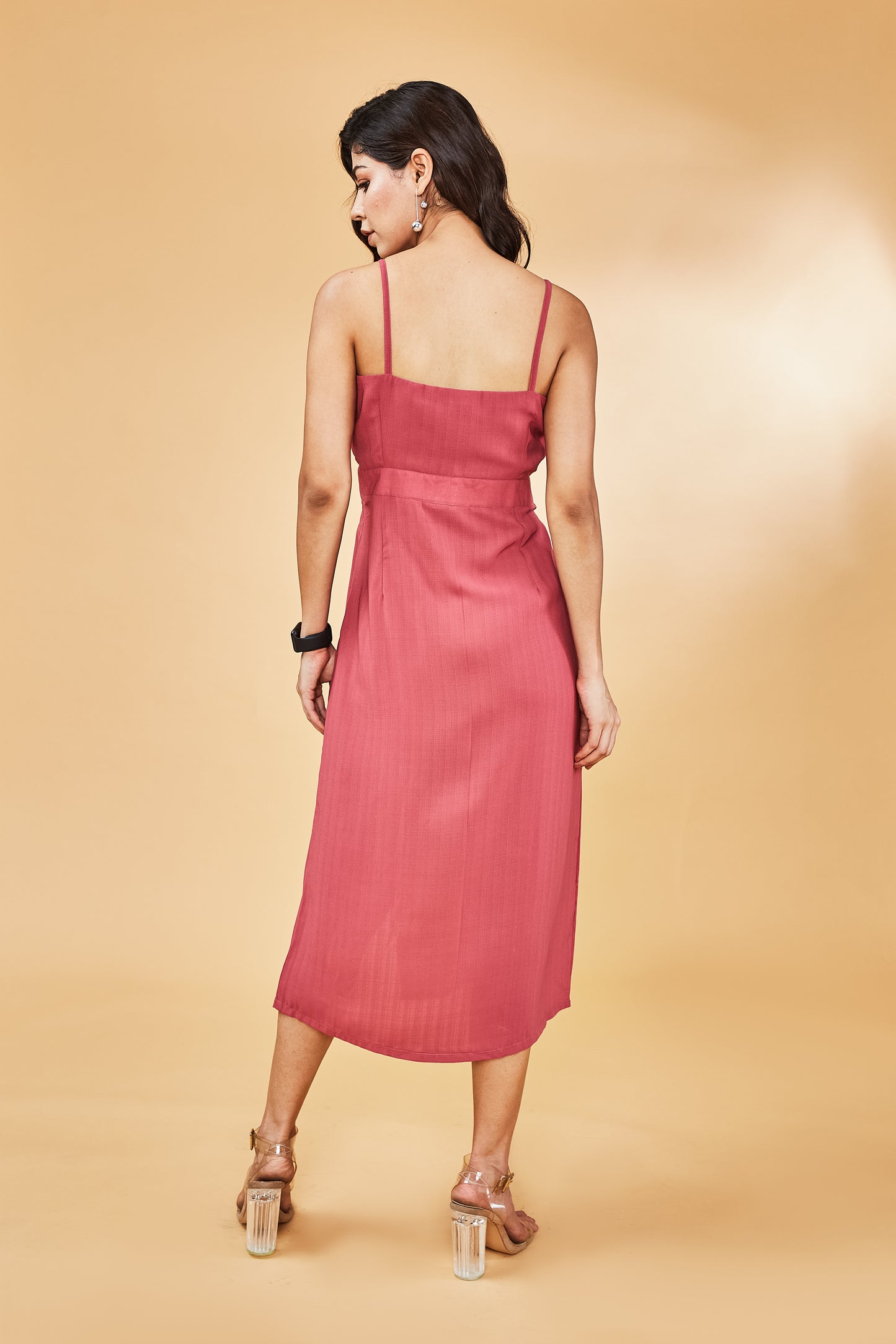 Rose pink cut-out dress