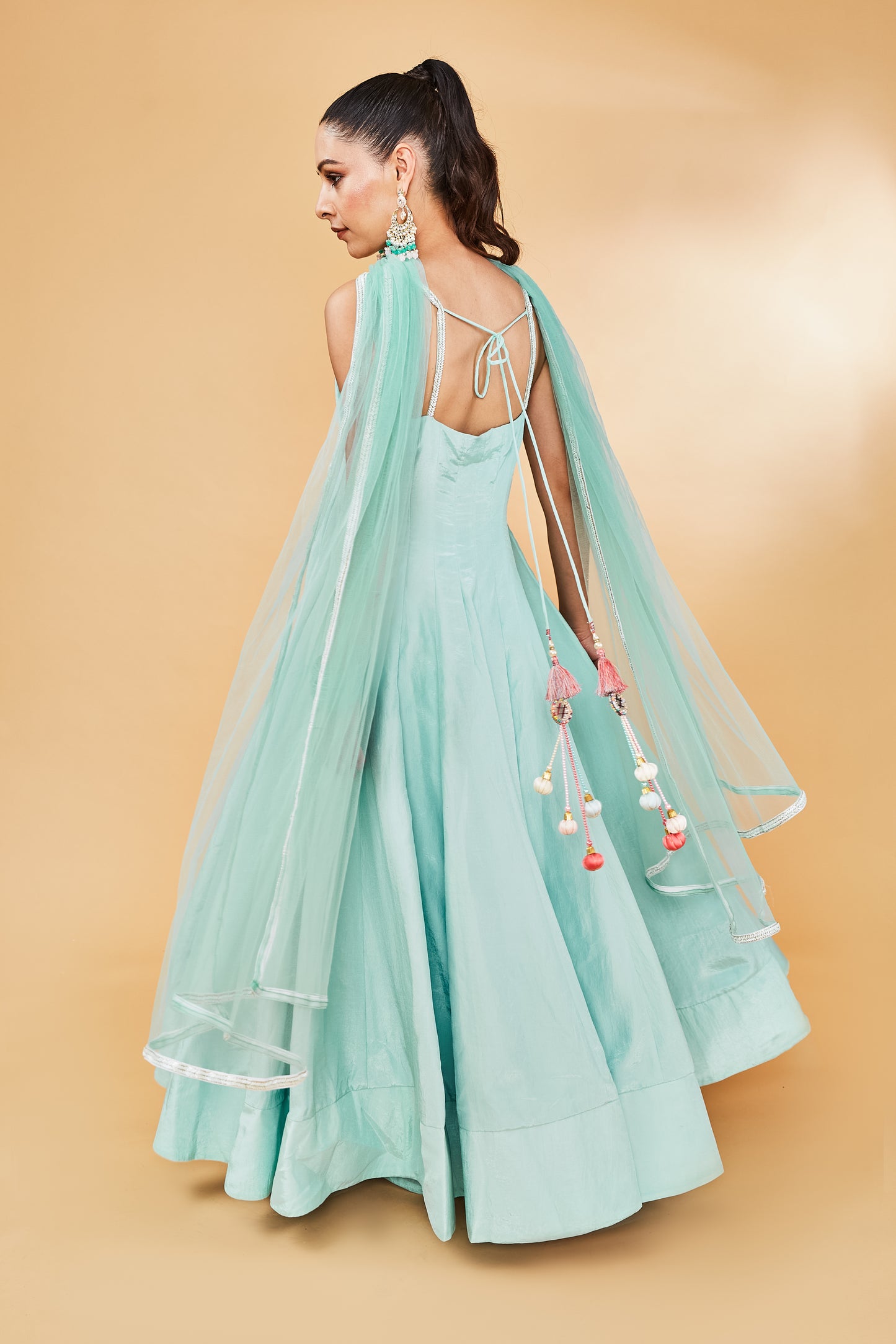 Powder blue Anarkali