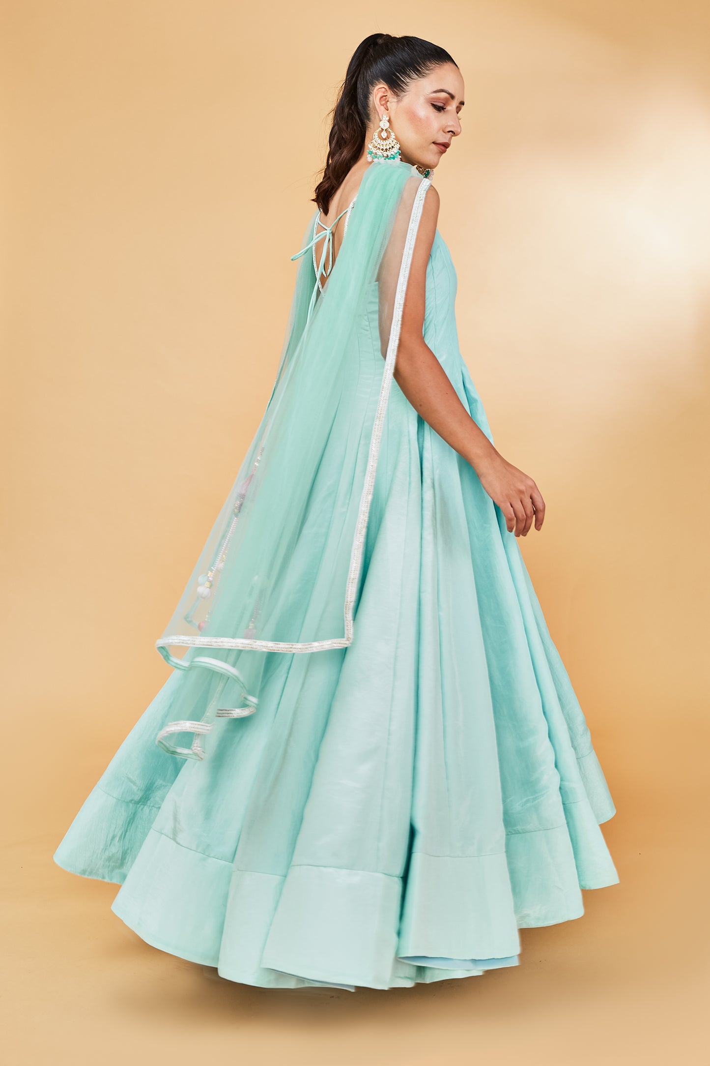 Powder blue Anarkali