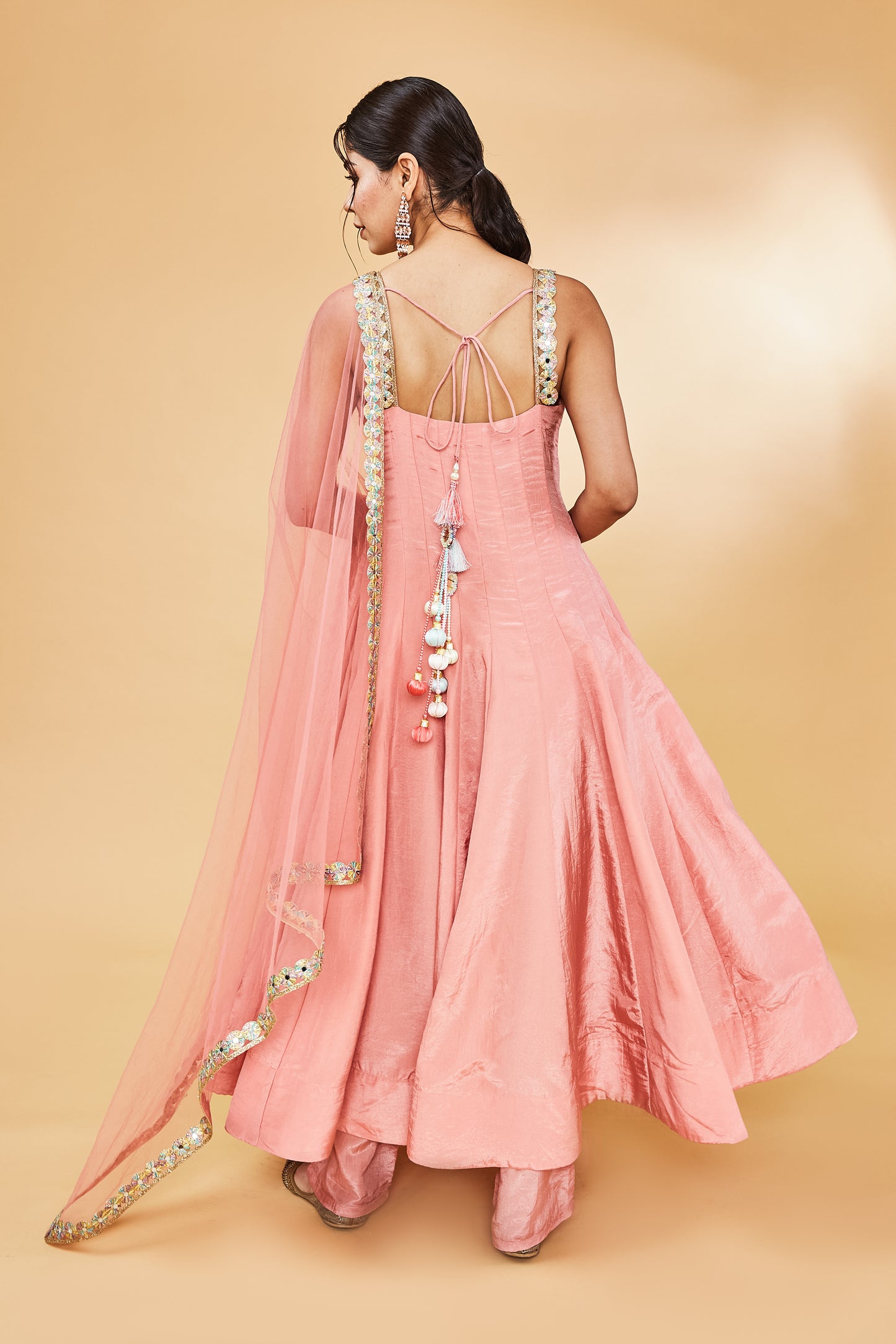 Rose pink Anarkali