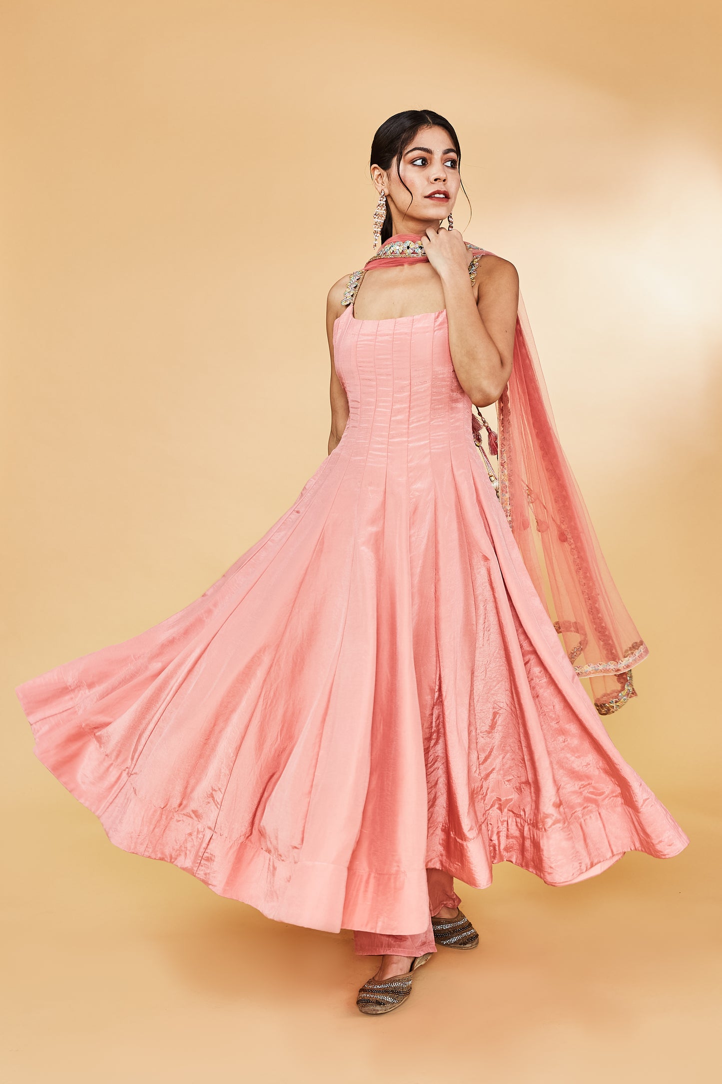 Rose pink Anarkali