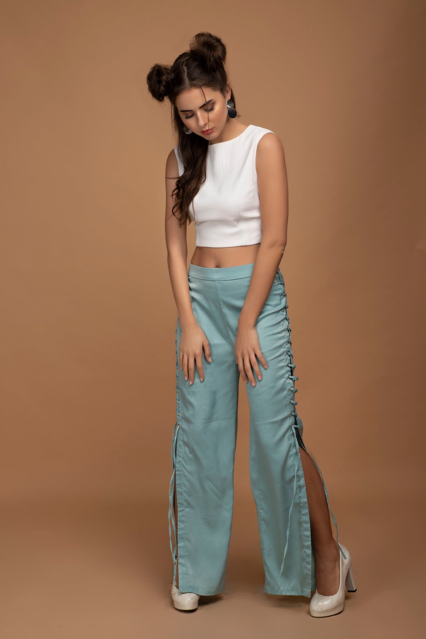 Tie up pants and crop top set