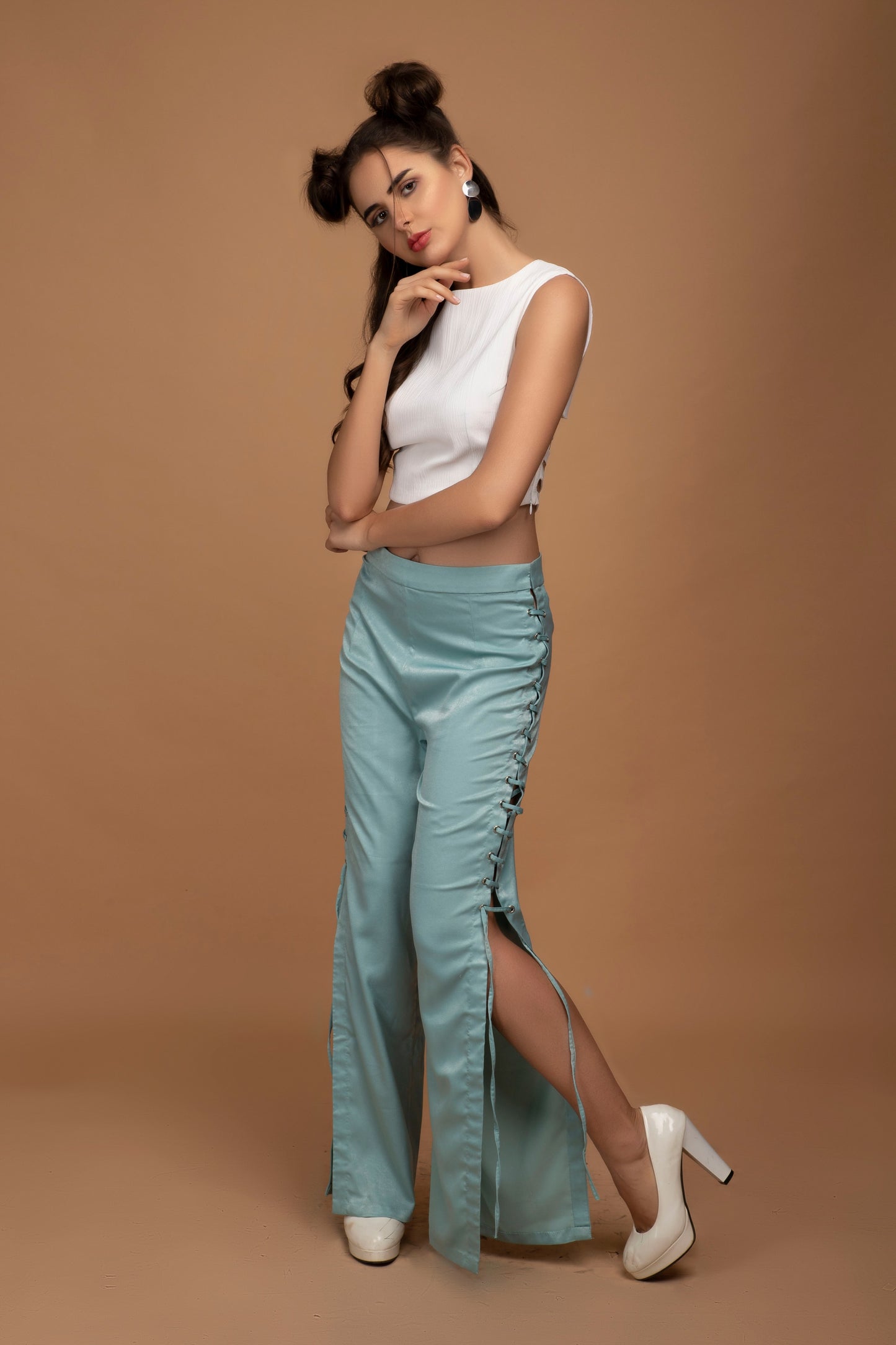 Tie up pants and crop top set