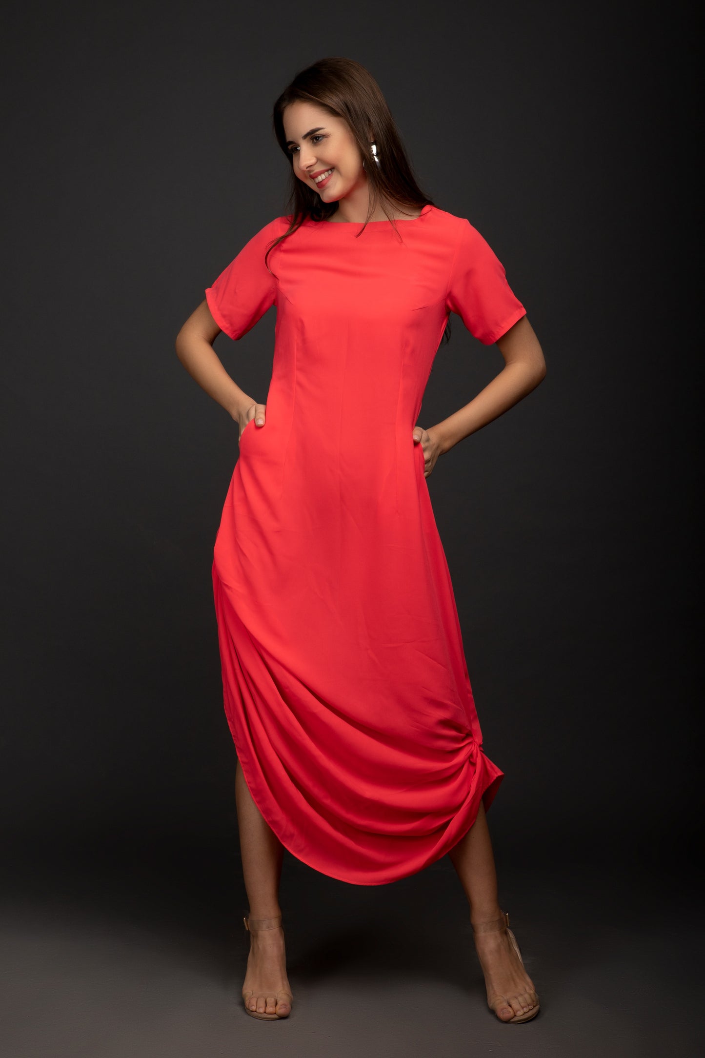 Neon Draped long dress