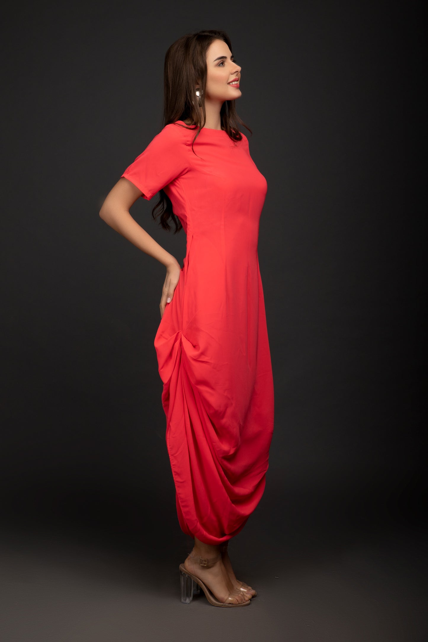 Neon Draped long dress
