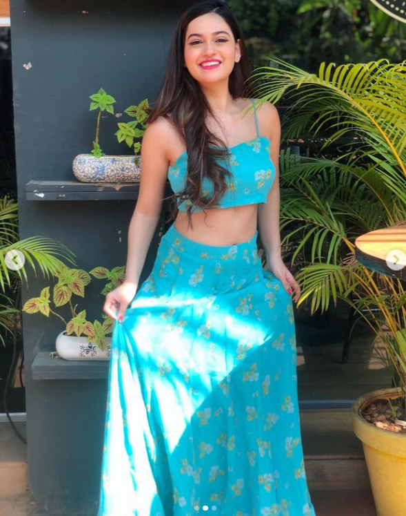 Paint me blue printed lehenga