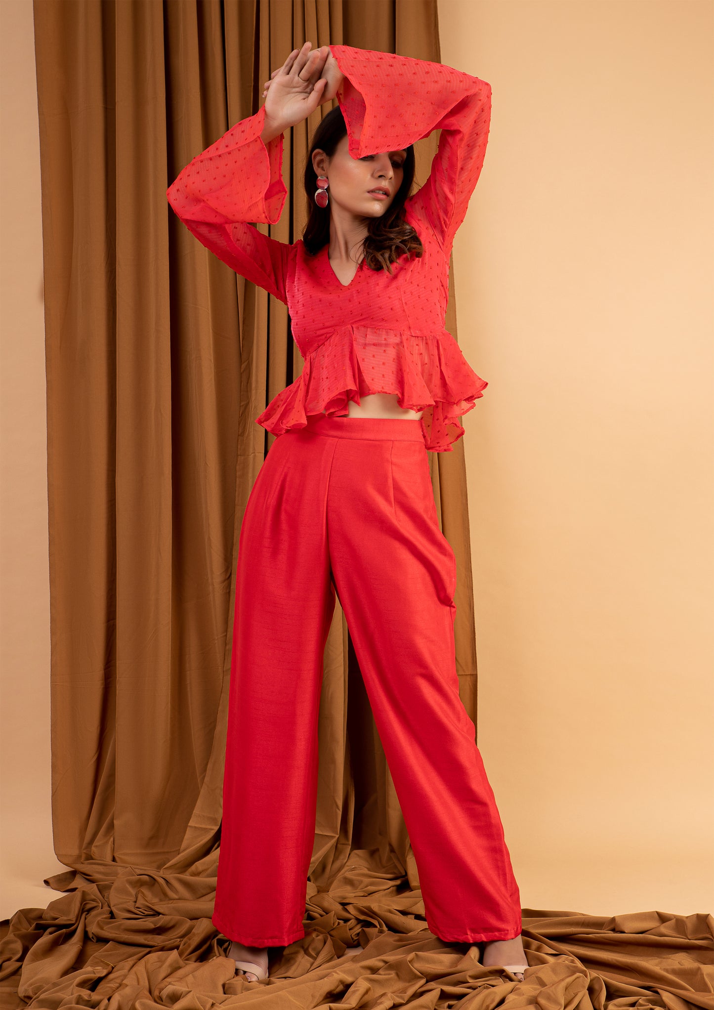 Crimson red coord set
