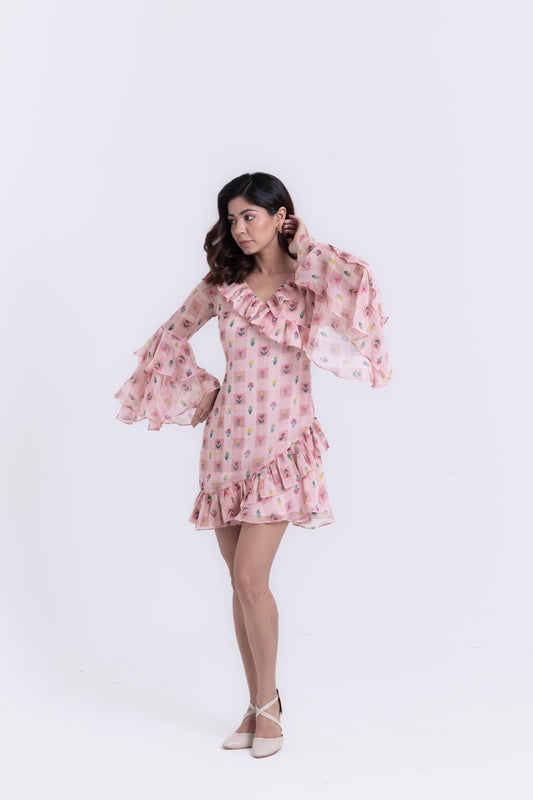 Ruffled Romance Pastel Pink Dress