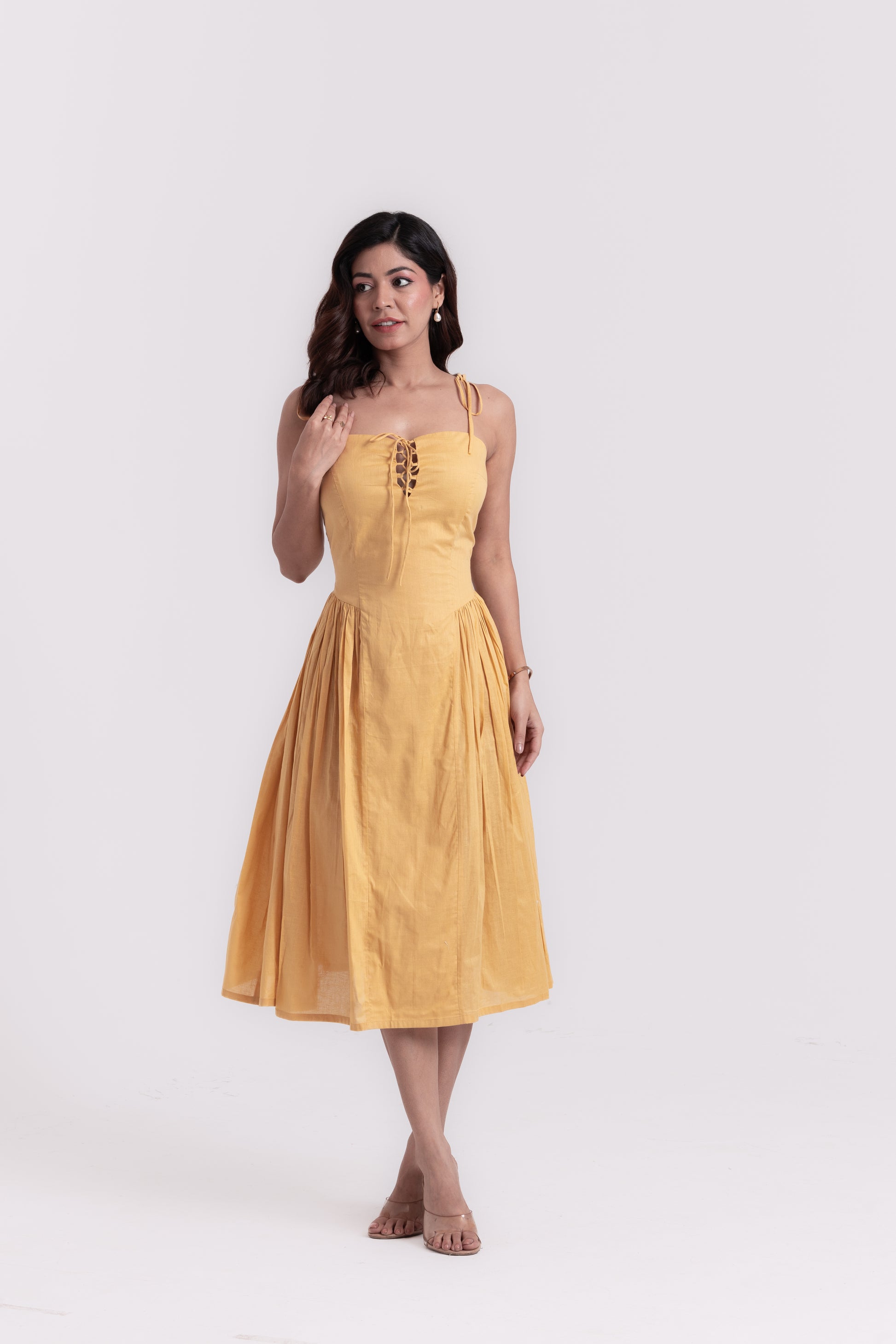 Golden Sands Yellowish Beige Strap Dress Garvili Golden Sands Yellowish Beige Strap Dress Garvili
