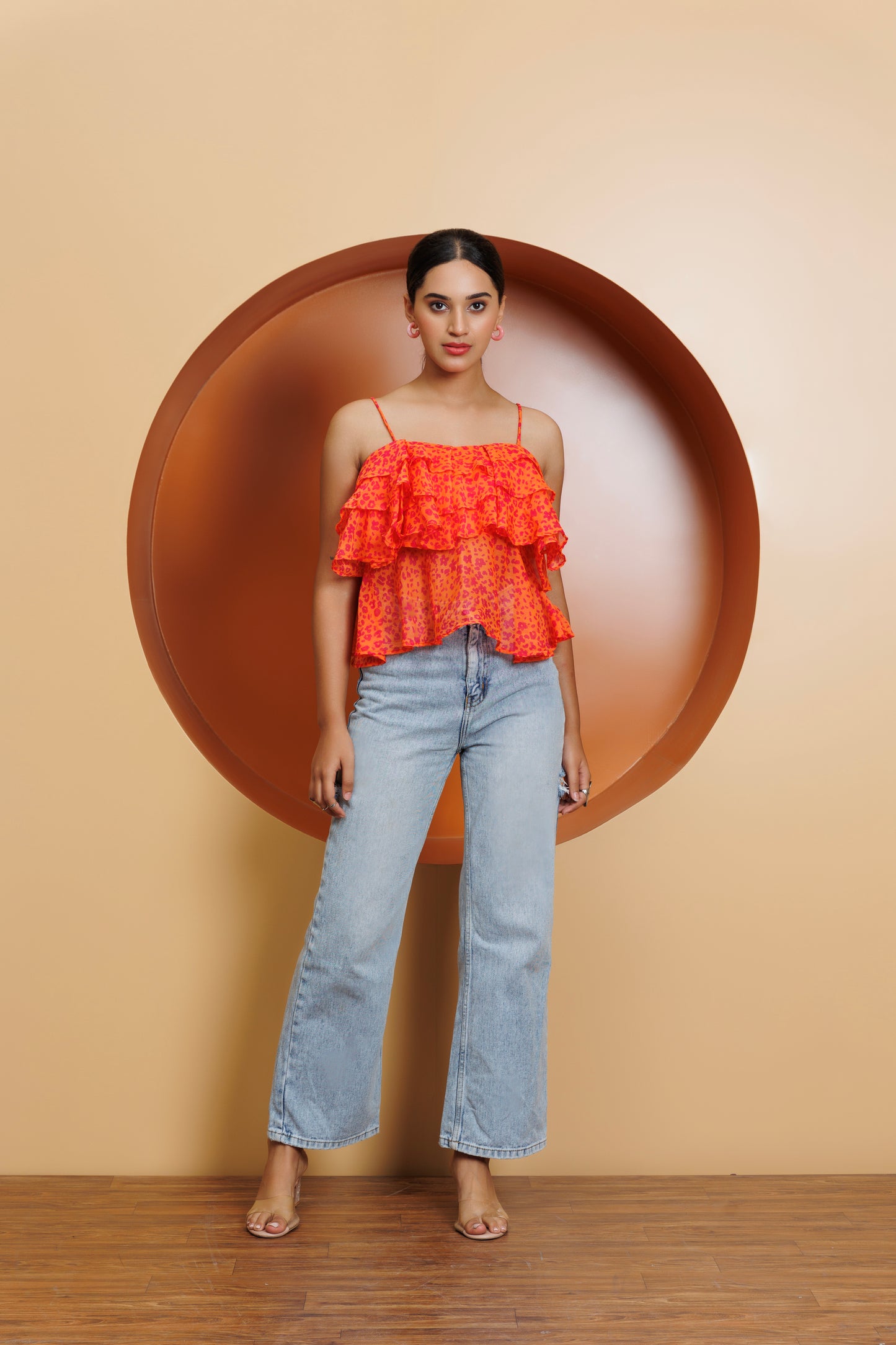 Frontier Chic: Orange printed top