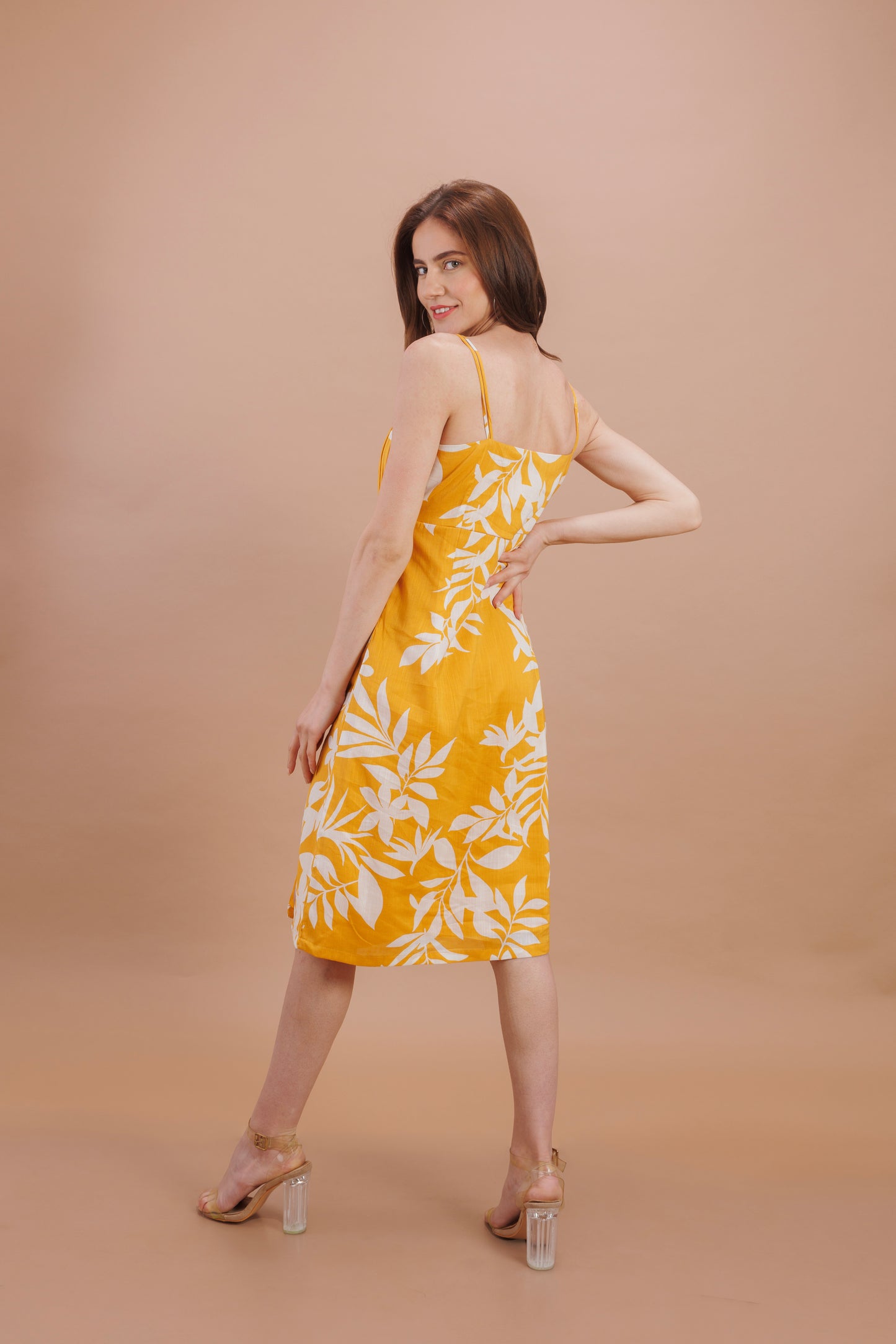 "Sunshine floral side slit dress"