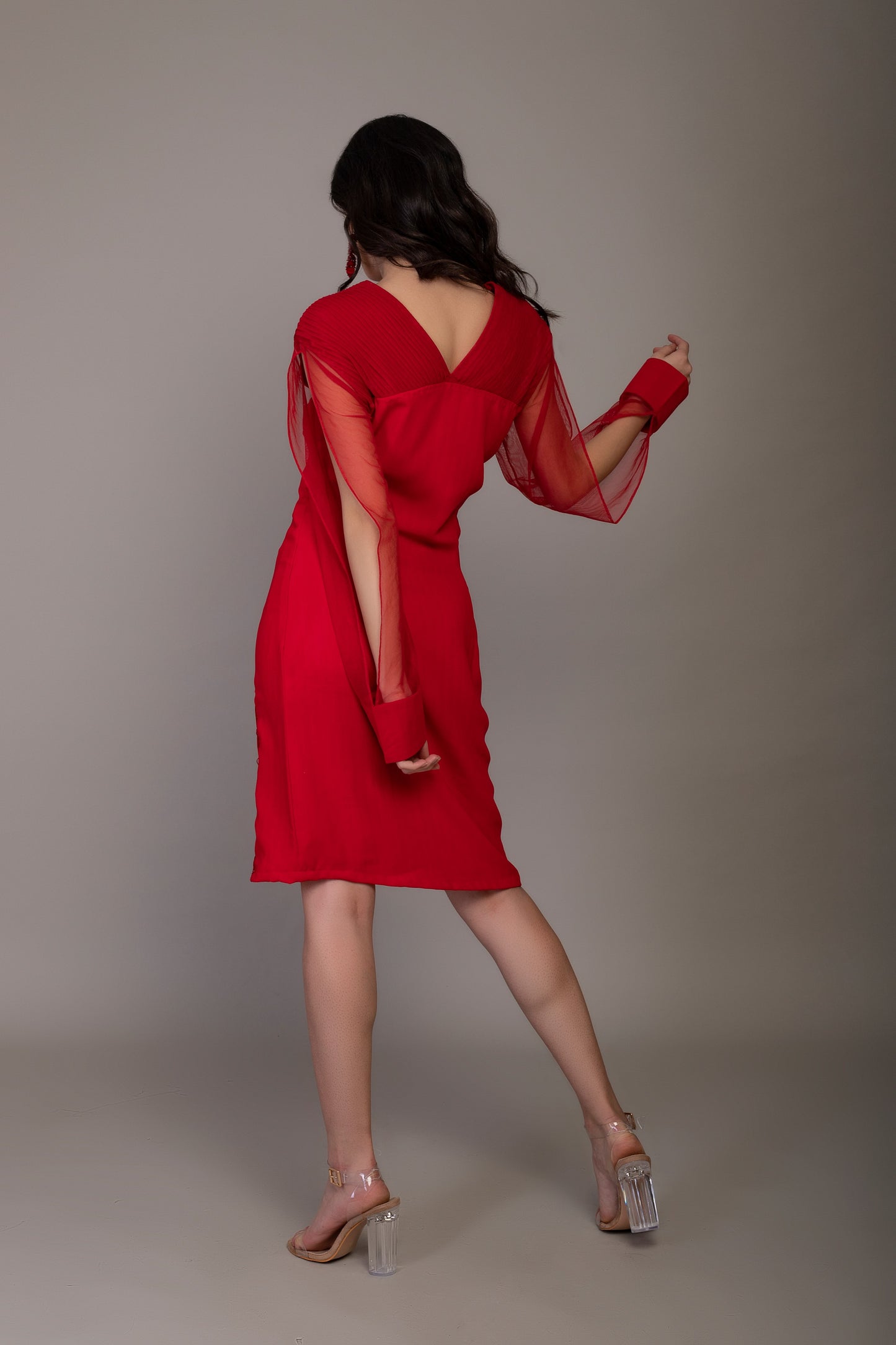 red short dress